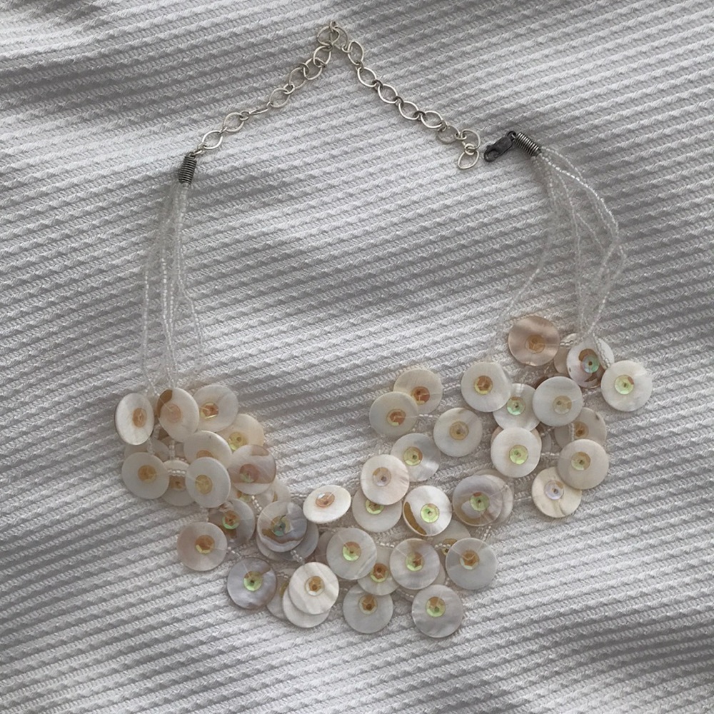 5 strand beaded shell necklace adjustable length